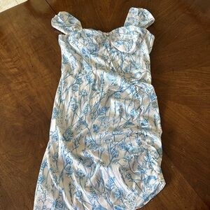 SHEIN Blue and White Floral Dress